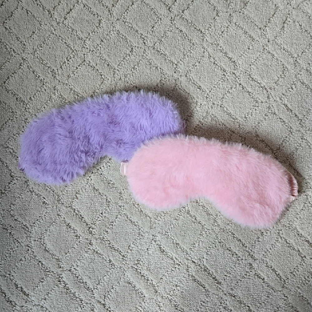 Fluffy Pink and Purple Kids Sleep Masks